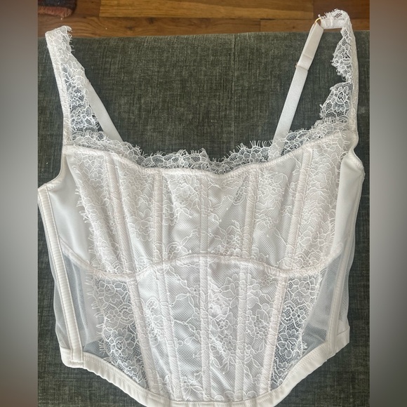 NWOT Victoria’s secret dream angels lace corset top in white - Picture 2 of 4